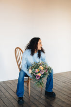 Load image into Gallery viewer, embroidered carnation sleeve sweater