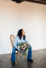 Load image into Gallery viewer, embroidered carnation sleeve sweater