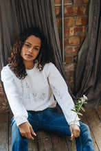 Load image into Gallery viewer, Embroidered large wildflower sweater with floral sleeves