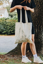 Load image into Gallery viewer, Wildflower embroidered tote bag