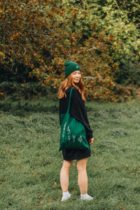 Wildflower embroidered tote bag