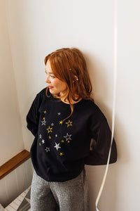 Metallic Star embroidered sweater