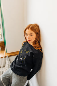 Metallic Star embroidered sweater