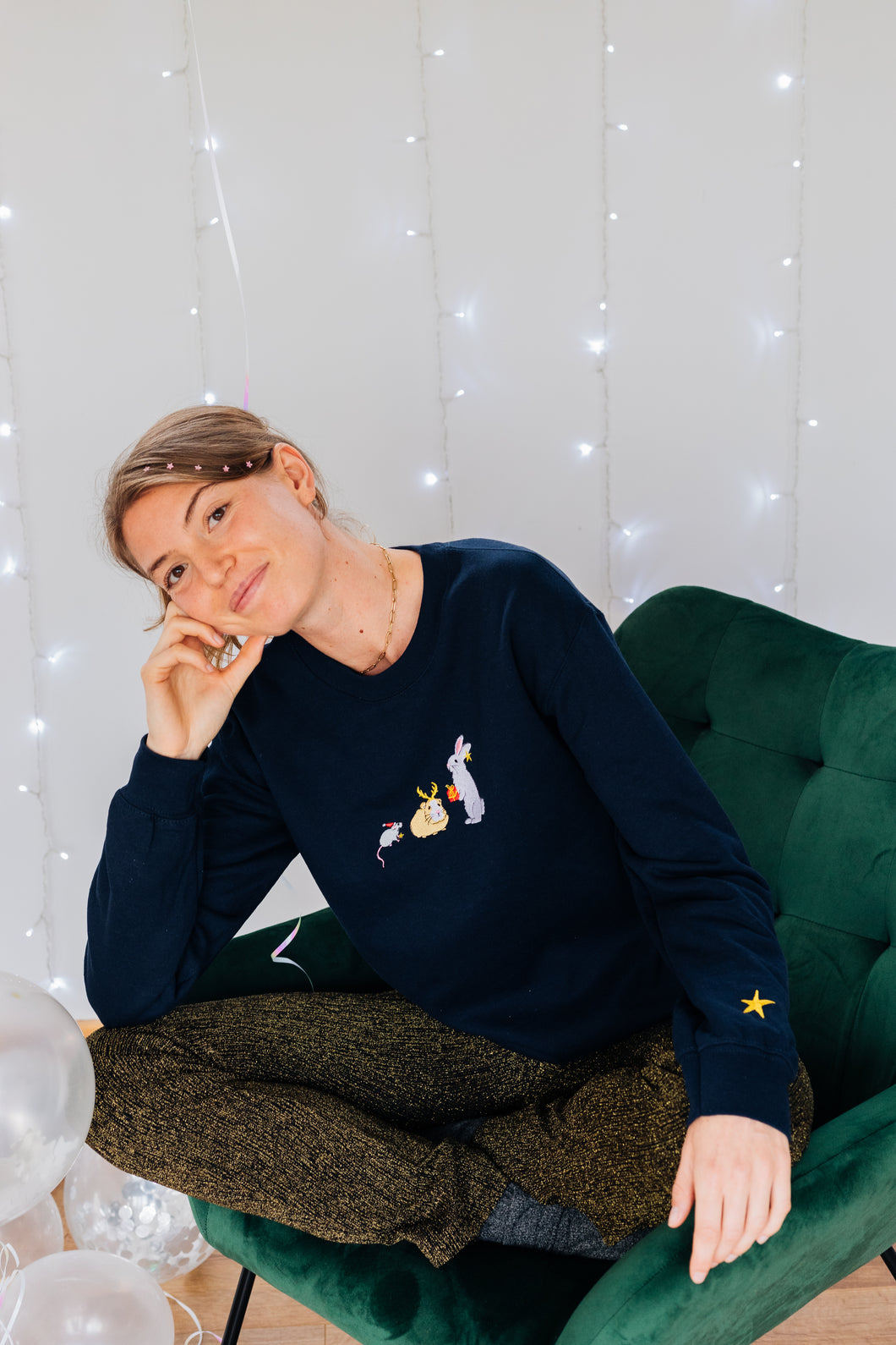 Sugar, Cinnamon and Spice - Mouse, Guinea Pig & Rabbit embroidered sweater
