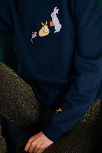 Sugar, Cinnamon and Spice - Mouse, Guinea Pig & Rabbit embroidered sweater