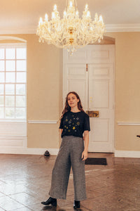 lots of metallic stars embroidered organic t-shirt.