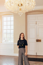 Load image into Gallery viewer, lots of metallic stars embroidered organic t-shirt.