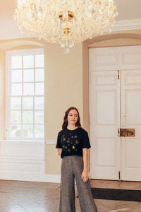 lots of metallic stars embroidered organic t-shirt.