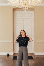 Load image into Gallery viewer, lots of metallic stars embroidered organic t-shirt.