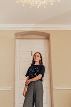 Load image into Gallery viewer, lots of metallic stars embroidered organic t-shirt.