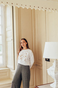 Night sky embroidered sweater
