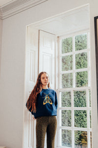 Embroidered large festive moth sweater
