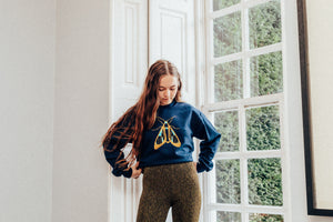 Embroidered large festive moth sweater