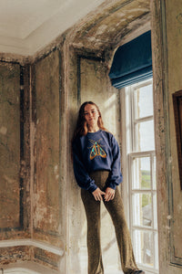 Embroidered large festive moth sweater