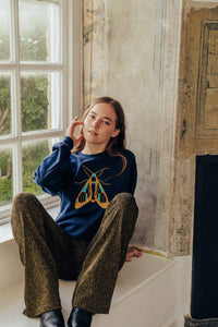 Embroidered large festive moth sweater