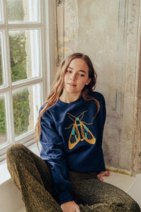 Embroidered large festive moth sweater