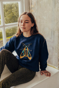 Embroidered large festive moth sweater