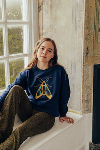 Embroidered large festive moth sweater