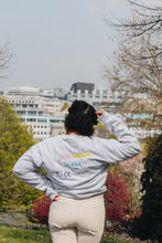Load image into Gallery viewer, Embroidered I just wanna make nice things back sweater with doodle bee sleeve
