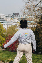 Load image into Gallery viewer, Embroidered I just wanna make nice things back sweater with doodle bee sleeve