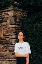 Load image into Gallery viewer, DISCO embroidered organic t-shirt.