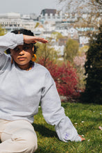 Load image into Gallery viewer, Embroidered I just wanna make nice things back sweater with doodle bee sleeve