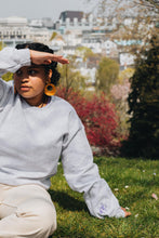 Load image into Gallery viewer, Embroidered I just wanna make nice things back sweater with doodle bee sleeve