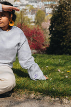Load image into Gallery viewer, Embroidered I just wanna make nice things back sweater with doodle bee sleeve