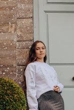 Load image into Gallery viewer, Embroidered large wildflower sweater with floral sleeves