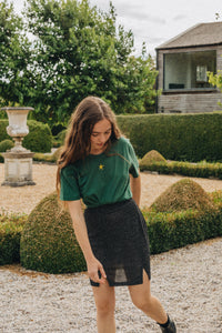 Mini star embroidered organic t-shirt.