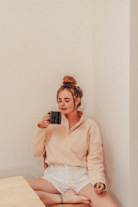 Cropped Fleece with sleeve embroidery