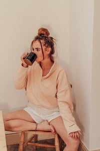 Cropped Fleece with sleeve embroidery