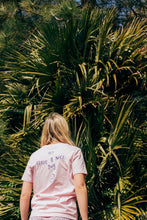 Load image into Gallery viewer, Hey have a nice day embroidered back with doodle bee on front sleeve t-shirt