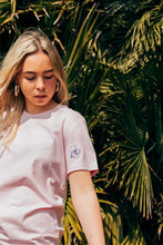Load image into Gallery viewer, Hey have a nice day embroidered back with doodle bee on front sleeve t-shirt