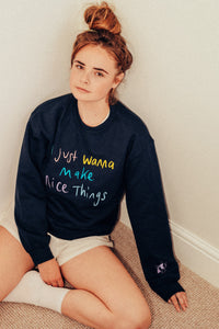 I just wanna make nice things embroidered sweater