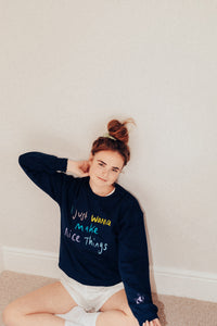 I just wanna make nice things embroidered sweater