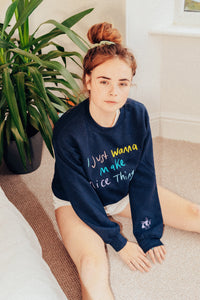 I just wanna make nice things embroidered sweater