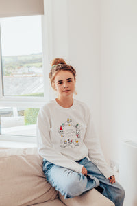Crazy Christmas Cats embroidered sweater