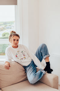 Crazy Christmas Cats embroidered sweater