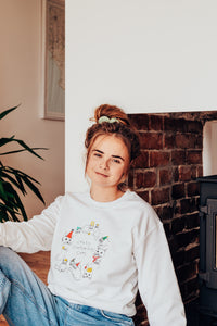 Crazy Christmas Cats embroidered sweater