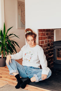Crazy Christmas Cats embroidered sweater