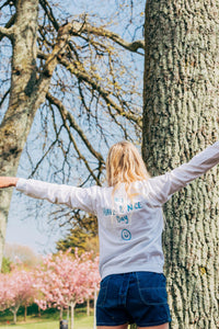 Embroidered hey have a nice day back sweater with today will be a good day reminder sleeve