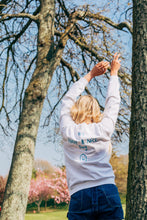 Load image into Gallery viewer, Embroidered hey have a nice day back sweater with today will be a good day reminder sleeve