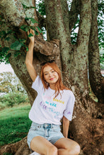 Load image into Gallery viewer, I just wanna make nice things embroidered t-shirt with  doodle bee on front sleeve