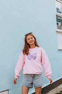 Embroidered large butterfly sweater