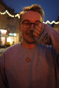 Mini smiley stop worrying embroidered sweater