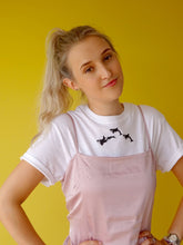 Load image into Gallery viewer, Trio of orca embroidered organic t-shirt.