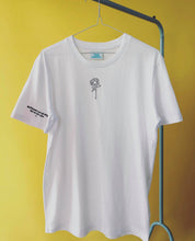 Load image into Gallery viewer, Sunflowers are pretty but so are you slogan embroidered t-shirt
