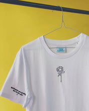 Load image into Gallery viewer, Sunflowers are pretty but so are you slogan embroidered t-shirt