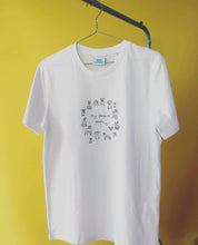 Load image into Gallery viewer, Dogs are my favourite people embroidered Organic t-shirt.